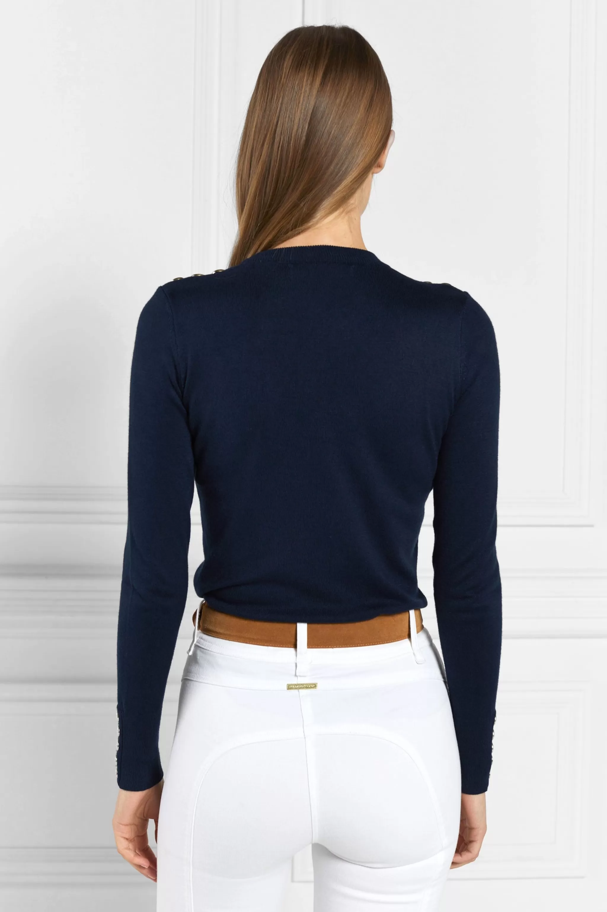 Buttoned Knit Crew Neck>Holland Cooper Shop