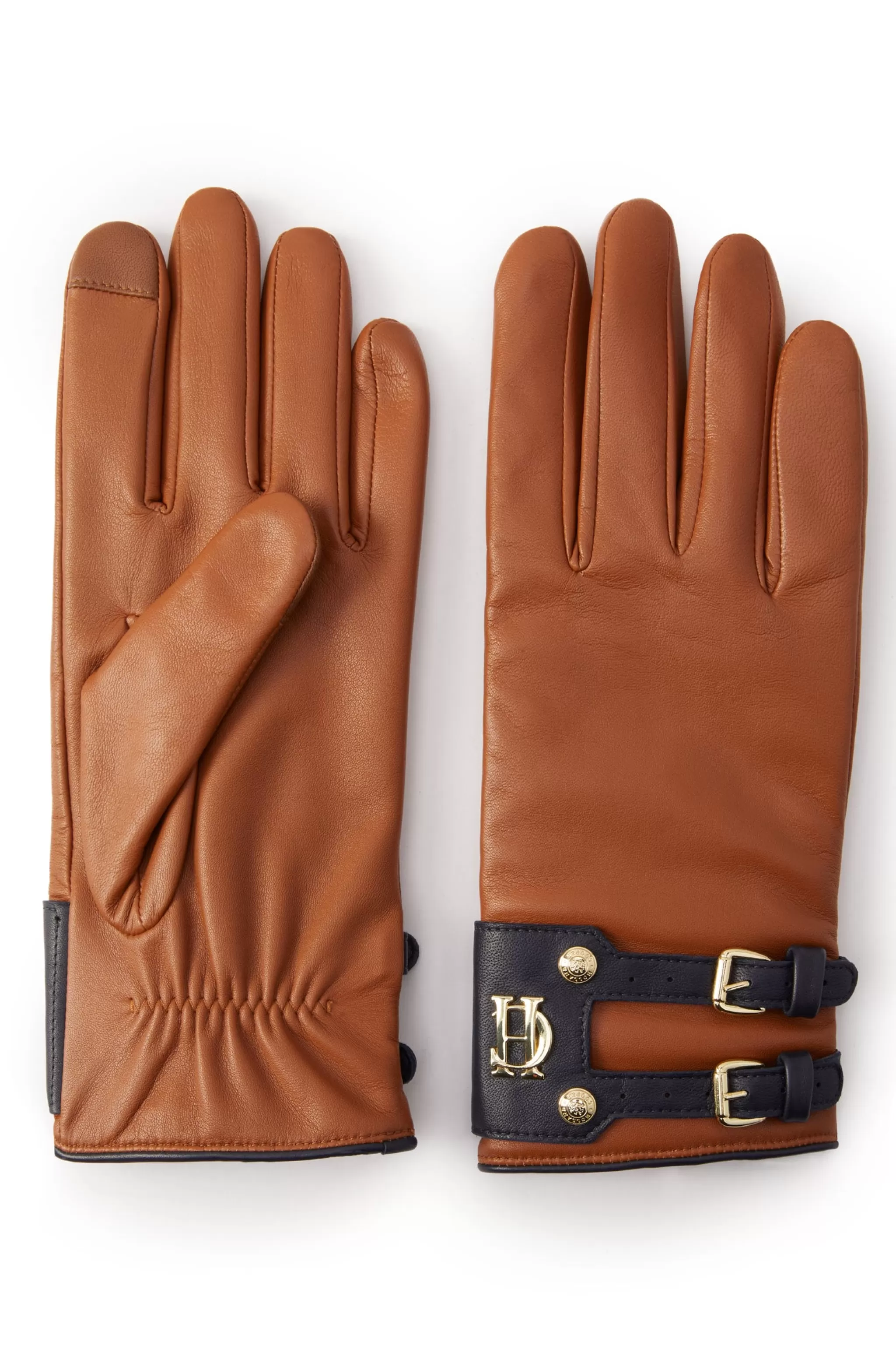 Contrast Leather Gloves>Holland Cooper New