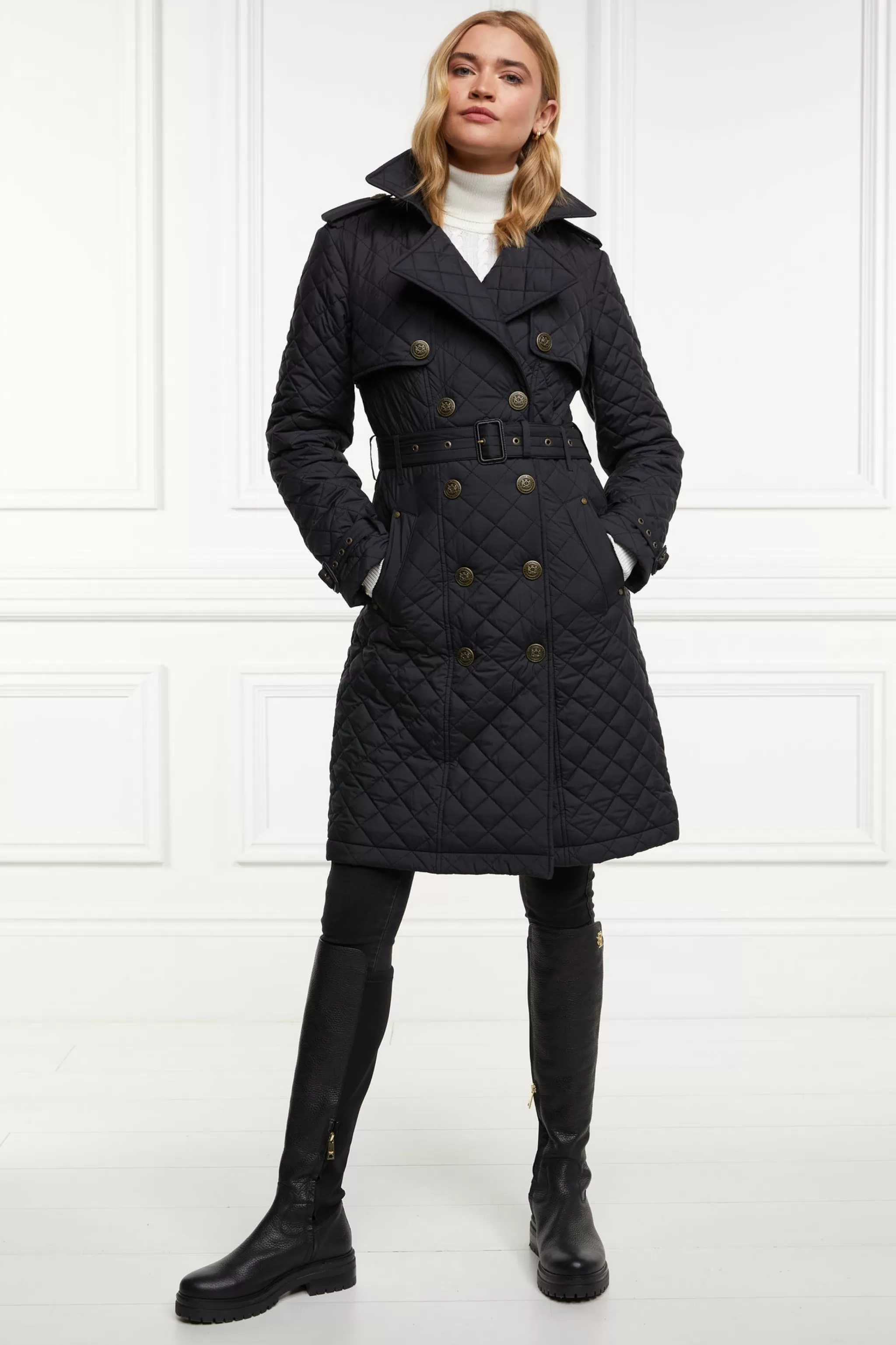 Grayson Quilted Trench Coat>Holland Cooper Store