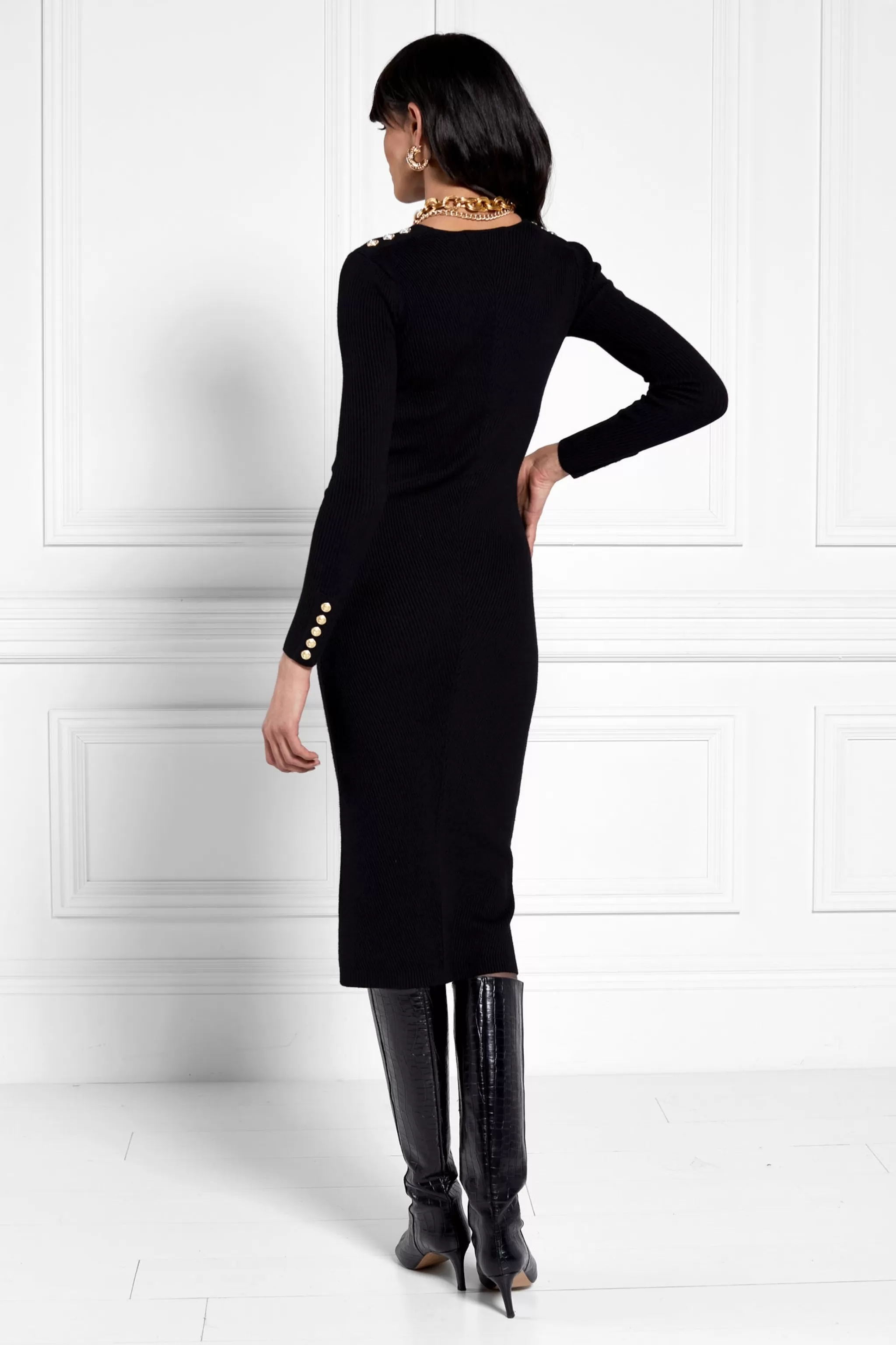 Kensington V-Neck Midi Dress>Holland Cooper Fashion