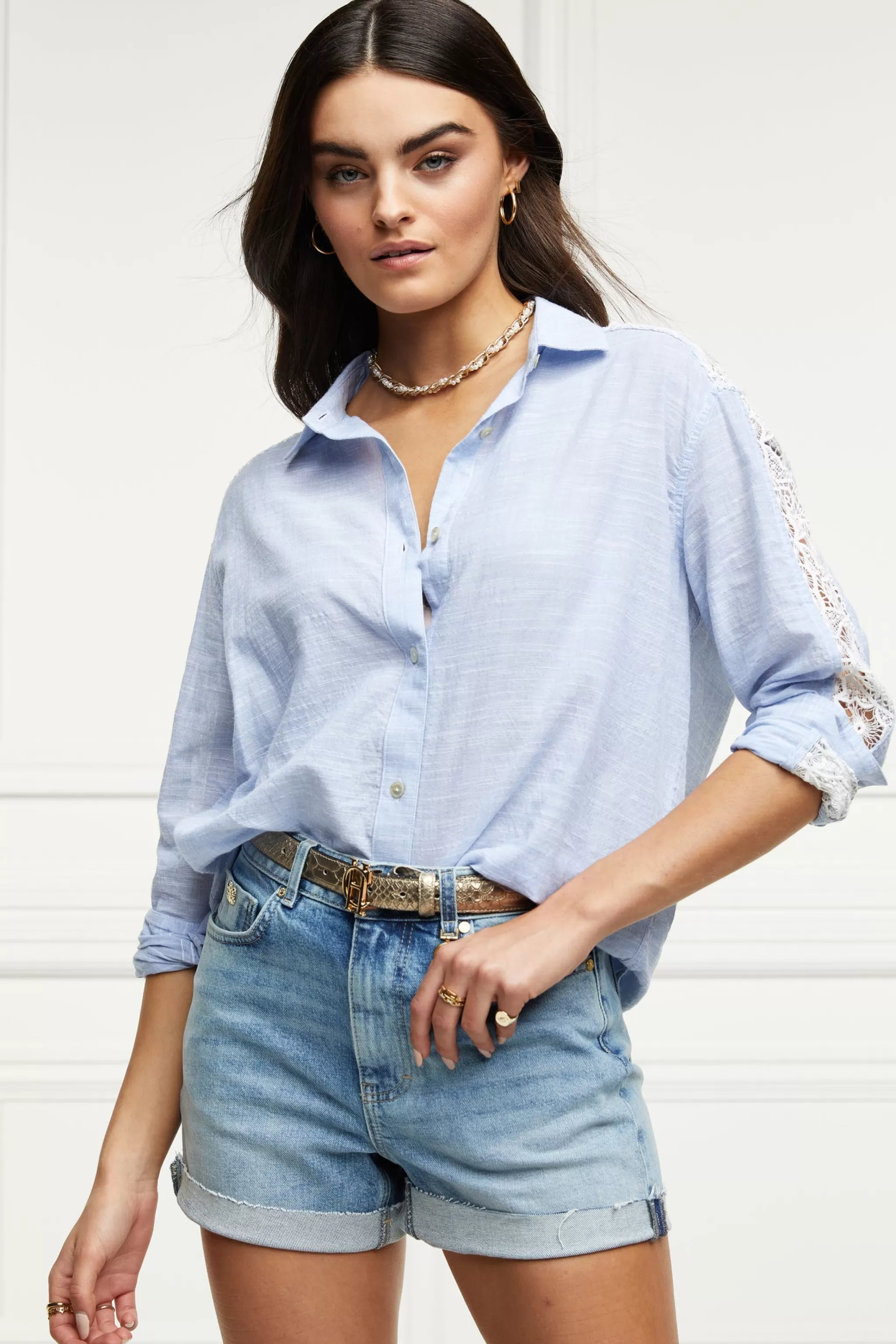 Oversized Cotton Lace Shirt>Holland Cooper Clearance