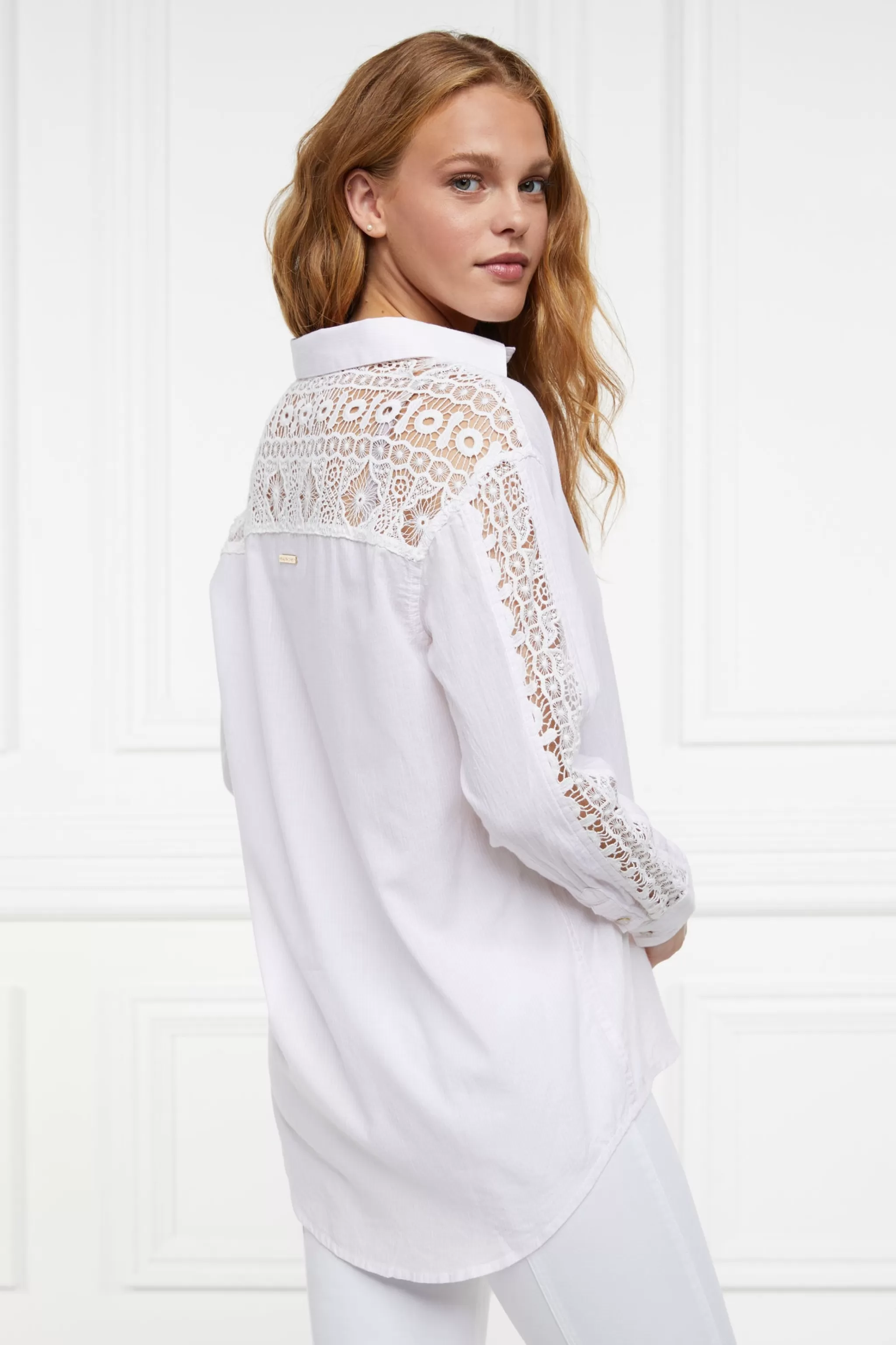Oversized Cotton Lace Shirt>Holland Cooper Store